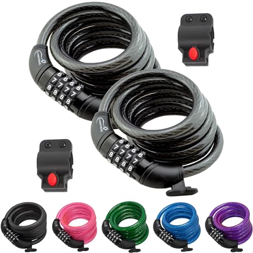 Lumintrail 4 Feet Bike Locks 2 Pack