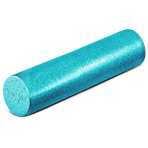 Yes4All High-Density EPP Round Back Roller Foam, foam roller de ejercicio para yoga y Pilates, múltiples tamaños y colores, Turquoise - 24 pulgadas