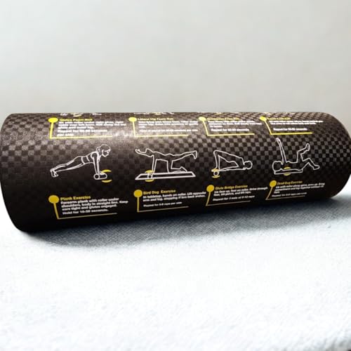 Foam Roller with Printed Exercises, 17.7'' x 6'' Lightweight EPE/PE
