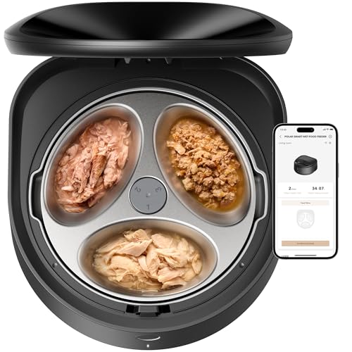 PETLIBRO Automatic Wet Food Cat Feeder 2026 New Version mit Halbleiterkühlung, gekühlte 3 frische Mahlzeiten in 3 Tagen, per App steuerbarer Futterspender für Haustiere, Schale aus Edelstahl, leicht zu reinigen