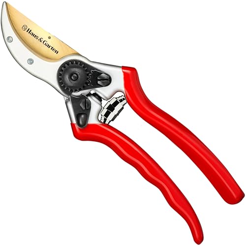 Haus & Garten ClassicPRO 8.5" Professional Premium Titanium Bypass Pruning Shears - Als Gartenschere, Gartenschere, robuste handgeführte Gartenschere für Gartenarbeit, Schere, Scherenwerkzeug verwenden
