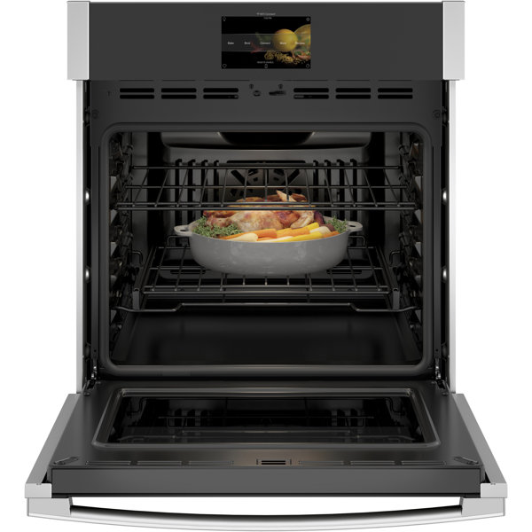 Close-up of GE Profile built-in oven control panel