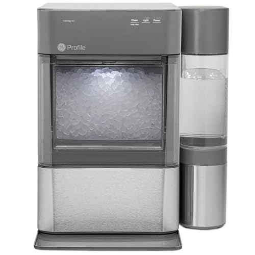 GE Profile Opal 2.0 XL Nugget Ice Maker front view on a kitchen counter