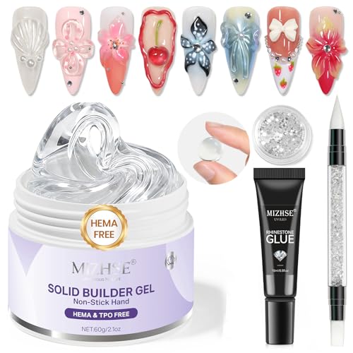 MIZHSE 60G HEMA Free & TPO Free 3D Gel Nail Art for Sculpting 5 in 1