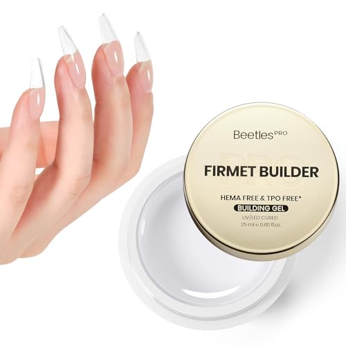 Beetles Hard Gel HEMA & TPO-Free & Low Heat, Clear Builder Nail Gel for Pro