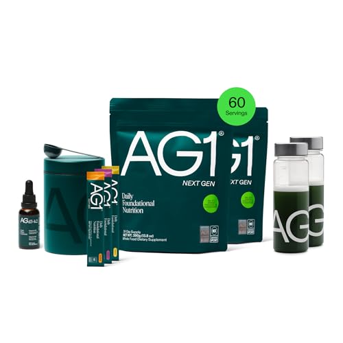 AG1 Next Gen Greens Powder Superfood, Multivitamin & Probiotic, Family Kit