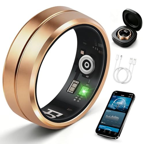 STILEFIX Smart Ring for Women Men, All-New Matte Scratch-Resistant Design, Health & Fitness Tracker for Sleep, Stress & Activity Monitoring, Long Battery Life, Waterproof, No App Fee, Rose Gold 8