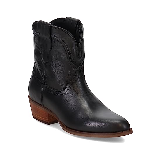 Dingo Womens Seguaro Pull On Round Toe Casual Boots Ankle Low Heel 1-2" - Black - Size 9 M