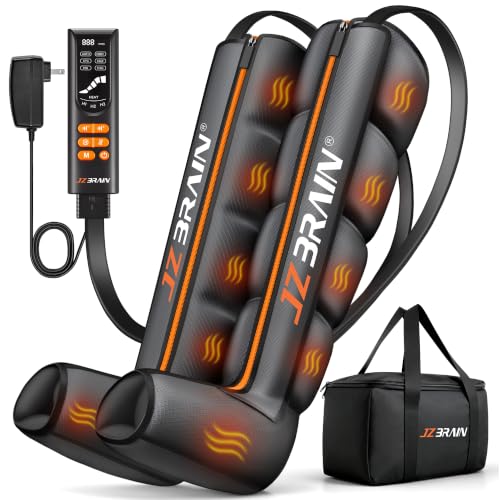 JZBRAIN Air Compression Boots Leg Massager with Heat for Recovery, Medium
