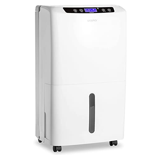 Waykar 34 Pints Energy Star Dehumidifier for Spaces up to 2,000 Sq. Ft at Home, in Basements and Large Rooms with Drain Hose and 0.66 Gallons Water Tank