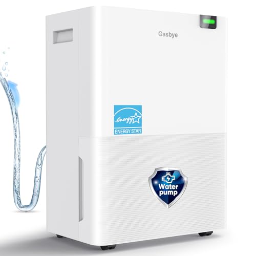 Gasbye Energy Star 2026 Dehumidifier with [Replaceable Pump] for Basement – [44dB Quiet, Easy to Clean & Clog-Free], Max 75 Pints/Day, 16.5ft Drain Hose, Auto Shut-Off, Auto Restart, White