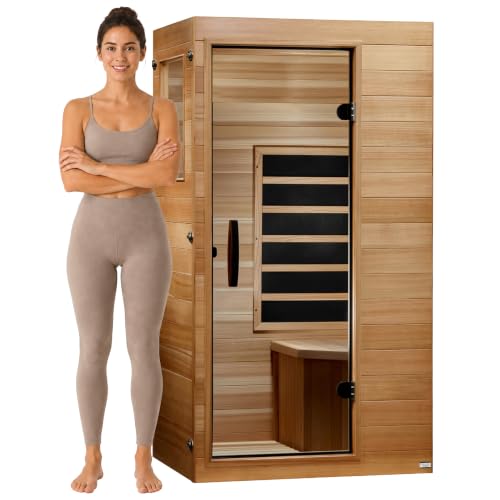 Dynamic Saunas Elite 1-Person Infrared Sauna with Red Light Therapy