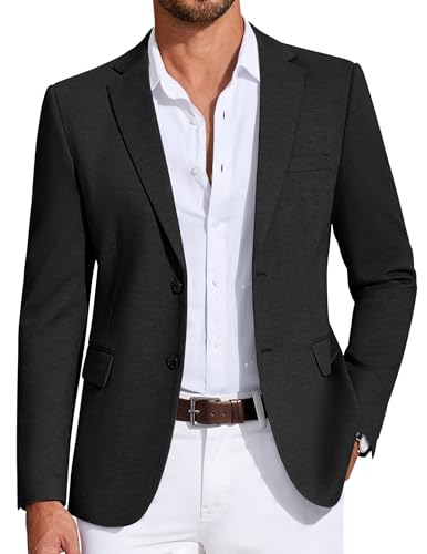 COOFANDY Mens Sport Coat Blazer Casual Slim Fit Lightweight Stylish Sport Jacket Black, 3XL