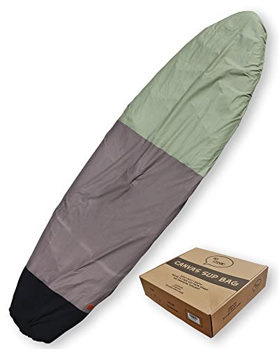Ho Stevie! Canvas SUP Bag Cover - Durable Canvas Protective Bag for Stand Up Paddle Boards [CHOOSE 8’, 9’, 10’, 11’, 12’] (Black/Gray/Green, 12'0')