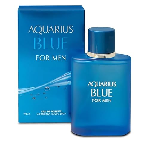 Aquari Blue Eau De Toilette Spray for Men, Fresh Scent, 3.4 Fl Oz