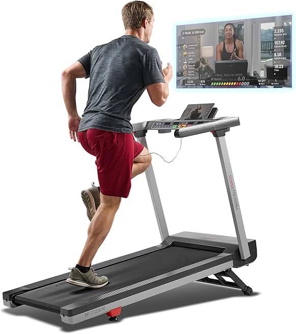 Sunny Health & Fitness Fully Assembled OneClick-Fold 20" Smart Treadmill