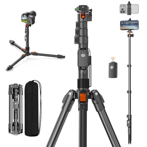 XXZU 75" Camera Tripod,Aluminum Tripod for Camera Phone/Monopod with Remote