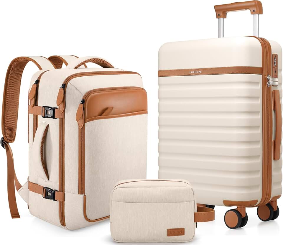 UKEIN Luggage Sets 3 Piece, Carry On Luggage 20In With Spinner Wheels