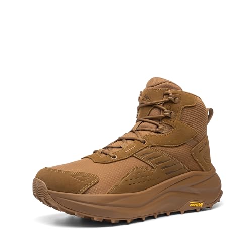 NORTIV 8 Men's Wide Toe Box Hiking Boots Low Drop Waterproof Outdoor Trekking Camping Shoes Katahdin,Size 11,Coyote,SNHB25001M
