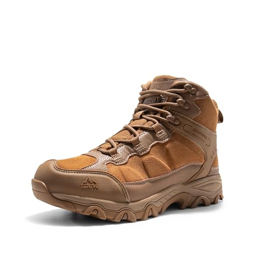 NORTIV 8 Men's Waterproof Hiking Boots Outdoor Mid Trekking Lightweight Mountaineering Shoes Paladin,Size 10.5W,Coyote,JS19004M