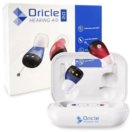 Oricle Hearing Aids for Seniors - Oricle Hearing Aids for Adults with Advanced Noise Cancellation - Easy Volume Control with Portable Charging Case