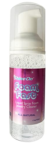 ShineOn Foam Fast Liquid Spray Foam Jewelry Cleaner for Gemstones, Diamonds, Gold, Silver, Platinum, and Tight Prong Settings, Made in USA.