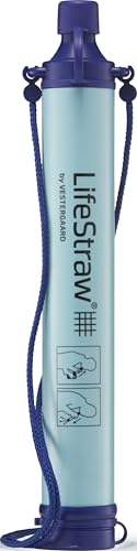 LifeStraw Personal Water Filter for Hiking, Travel and Emergency, Blue, 1PK
