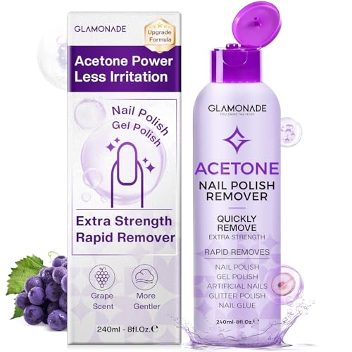 Glamonade Acetone Nail Polish Remover Strong Polish Gel Removal 8oz