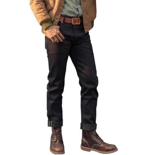 Red Tornado Vintage 14oz Men's Jeans Slim Straight Raw Selvedge Denim Pants