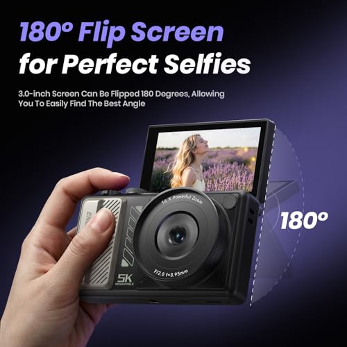 Camera showcasing the 3-inch flip screen and rugged body