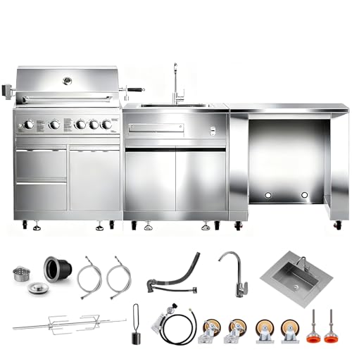 BODEGA outdoor kitchen bundle with stainless steel cabinet and grill
