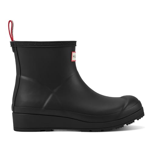 Hunter Play Short Rain Boot worn with jeans