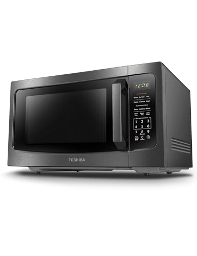 TOSHIBA ML-EM45P(BS) Countertop Microwave Oven front view in black stainless