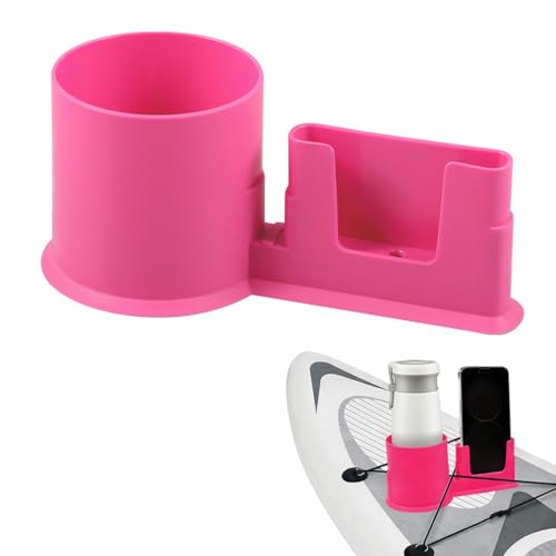 Paddleboard Cup Holder for iRocker All Around 11'0 2019-2025, 2-in-1 Paddle Board and Kayak Drink and Phone Holder for SUP,Boat,Surfboard,Canoes,Paddle Board Accessories,Pink