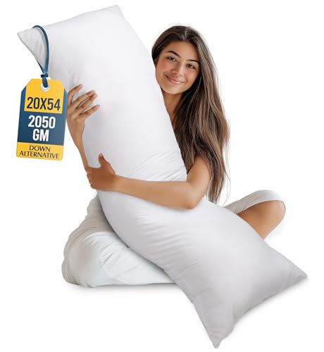 Utopia Bedding Full Body Pillow für Erwachsene (Weiß, 20 x 54 Inch), Langer Pillow Insert zum Schlafen, ideal für Seitenschläfer