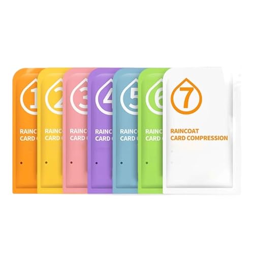 KELINFONG 7 Pack Disposable Ponchos with Hood, Emergency Waterproof Clear PE Raincoat for Travel,Outdoor,Hiking,Camping