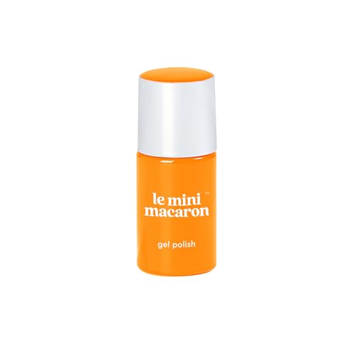 le mini macaron One Step Gel Nail Polish with 3-in-1 Base Coat Color and Top Coat all in one Bottle. Glossy Brilliant Shine Chip Free Salon-Quality | Long Lasting | Quick Drying | Soak Off (Mango)