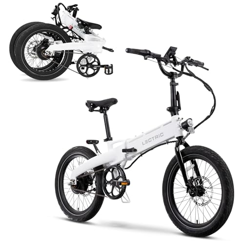 LECTRIC XP Lite2 Folding Electric Bike for Adults, Arctic White - Lightweight eBike with 48V Battery 80 Mile Range, 20Mph Power Peak 819W, Hydraulic Brakes, LCD Display, 5 Pedal Assist & Throttle