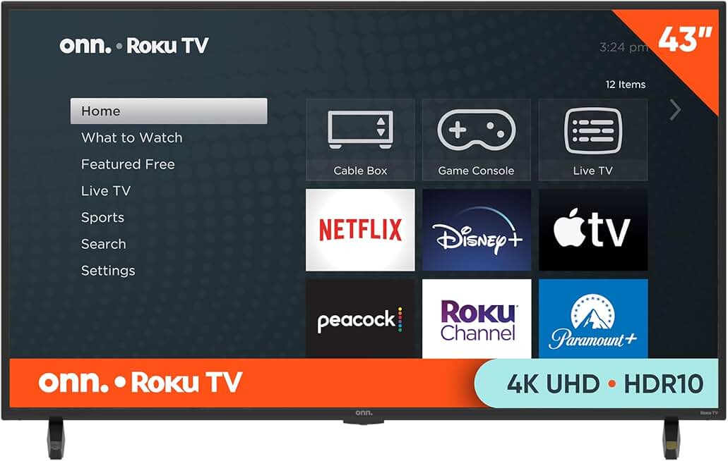 ONN 43-Inch Class 4K Ultra HD LED Smart TV HDR