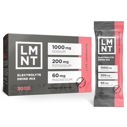 LMNT Zero Sugar Electrolytes - Raspberry Salt | Drink Mix | 30-Count