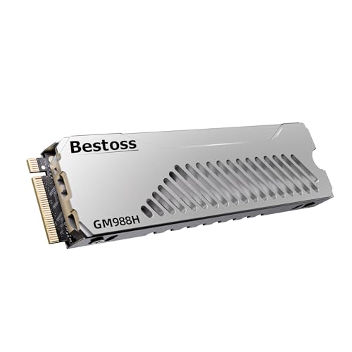 Bestoss 2TB PCIe4.0 NVMe M.2 2280 SSD with Heatsink, PS5 Storage Expansion SSD up to 7350MB/s, SLC Cache&HMB, PS5 Memory Expansion Tailored for Gamers, Editors&AI Creators Demanding Blazing-Fast Speed