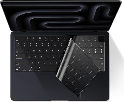 EooCoo Premium Keyboard Cover Skin Protector, Laptop Accessories Compatible with 2026 2025 2024 2023 2022 2021 M5/M4/M3/M2/M1 Pro/Max MacBook Pro 14/16, M5-M2 MacBook Air 13/15, MacBook Neo, Black