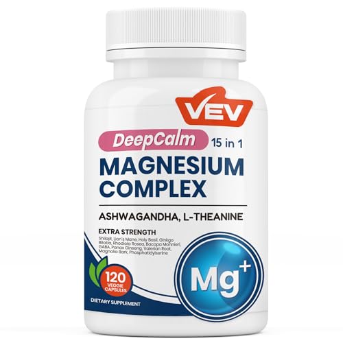 VEV DeepCalm 15-in-1 Magnesium Complex for Women & Men, 120 Caps