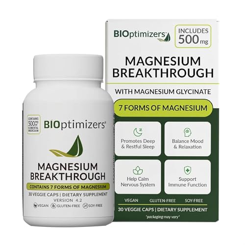 BIOptimizers Magnesium Breakthrough Supplement with 500mg - 7 Forms of Magnesium
