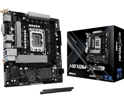 ASRock H810M-X WiFi Micro-ATX Motherboard | Supports Intel Core Ultra Processors (LGA1851) | DDR5 6400 | PCIe 4.0 | 2.5G LAN | WiFi 5 | 6+1+1+1+1 Power Phase