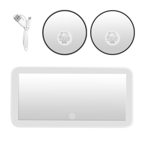 VKQTS LED Car Mirror Vanity,10x & 30x Magnification Visor Mirror