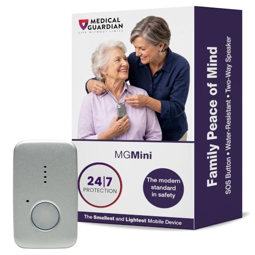 Medical Guardian MGMini Medical Alert Device for Seniors | Subscription Required | SOS Button, Emergency Location Assistance, 24/7 Monitoring | Silver
