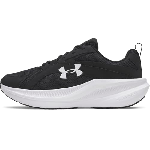Under Armour Men's Charged+ Assert 11 Running Shoe, (001) Black/Black/White, 9.5, US