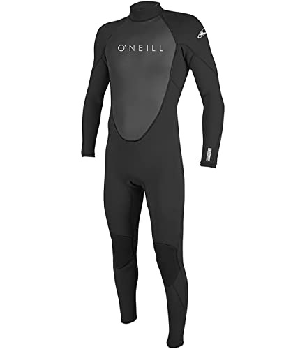 O'Neill Men's Reactor-2 3:2mm Back Zip Full Wetsuit, chaleur légère avec une bonne flexibilité pour le surf, le paddleboard et le kayak, Black/Black, Large