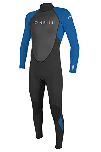 O'Neill Youth Reactor-2 3:2mm Back Zip Full Wetsuit, chaleur légère et flexibilité pour toutes les activités nautiques, Black/Ocean, 12